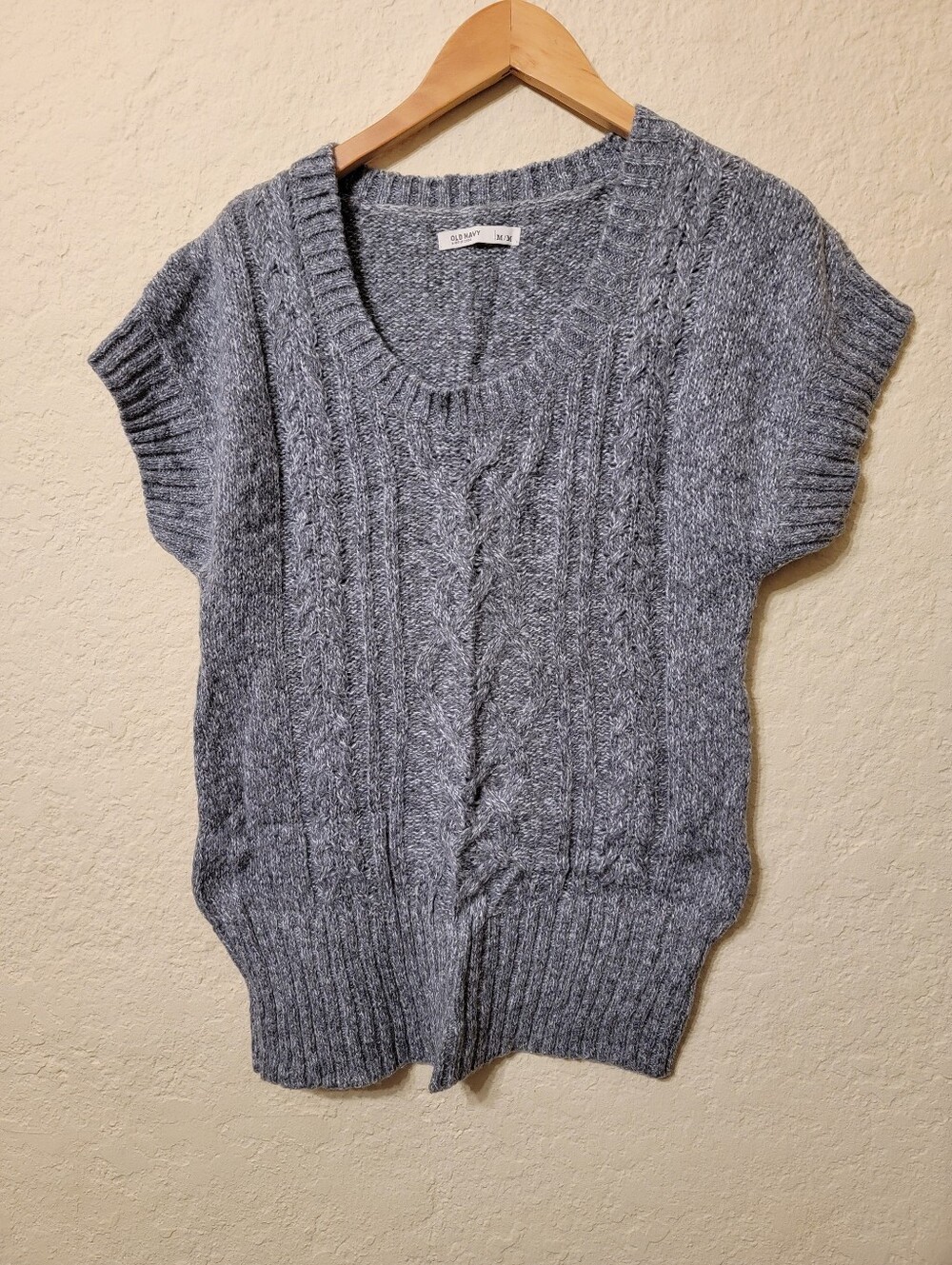 Old Navy Women's Gray Marled Short Sleeve Sweater sz M